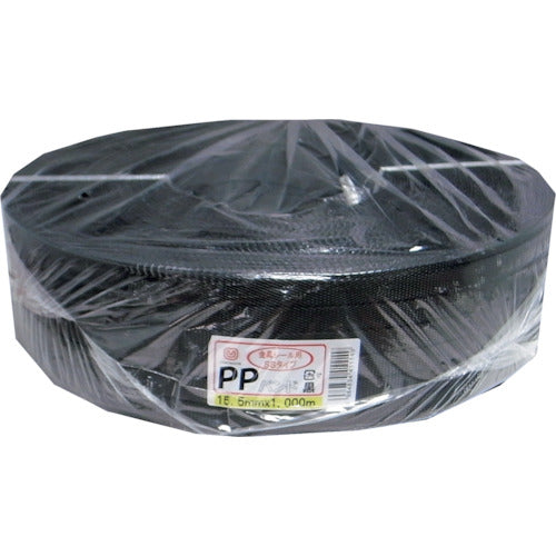 Matsuura PP band 15.5mm x 1000m black (used as metal seal and hand tightening stopper) PPBAND-1000-BK 1 roll