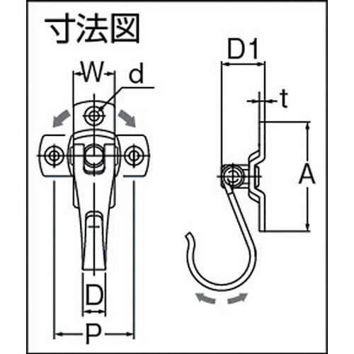 ＳＵＧＡＴＳＵＮＥ　（１１００２０００１）ＵＪ−０４０ステンレス鋼製フレックスフック　UJ-040　1 個