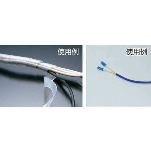 ＴＲＵＳＣＯ　スパイラルチューブ　１０ｍ　結束径Φ９．０〜３２．０　白　TSP12W　1 巻