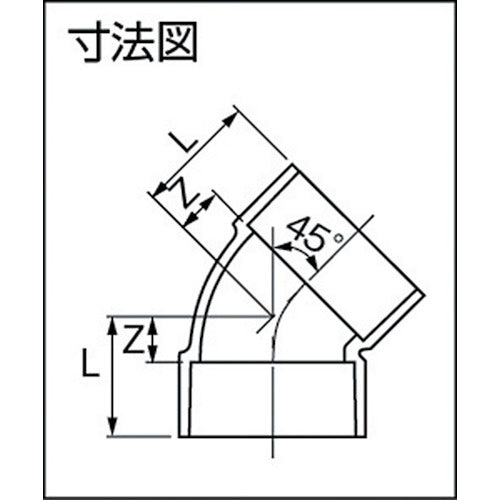 エスロン　ＤＶ継手４５°エルボ　３０　D4L30　1 個