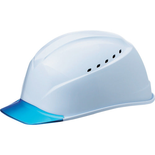 Tanizawa Air Light S Helmet (Transparent visor type, with grooves and ventilation holes) Transparent visor: Blue / Hat color: White 1230-JZV-V5-W3-J 1 pc
