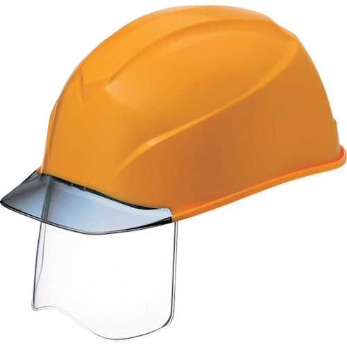 タニザワ　エアライトＳ搭載ヘルメット（透明バイザータイプ・溝付・シールド付）　透明バイザー：グレー／帽体色：黄　123VJ-SH-V2-Y5-J　1 個