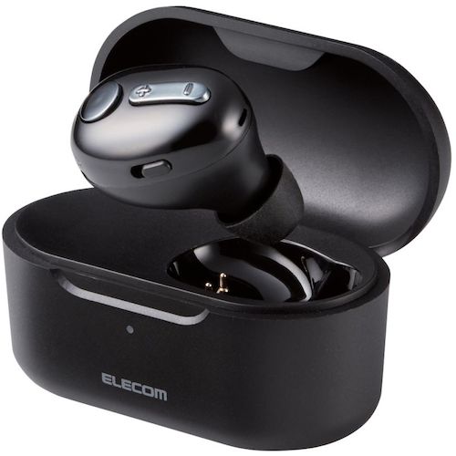 ELECOM Bluetooth Headset, Ultra Small, HSC32MP, with Charging Case, Black, LBT-HSC32MPBK, 1 pc