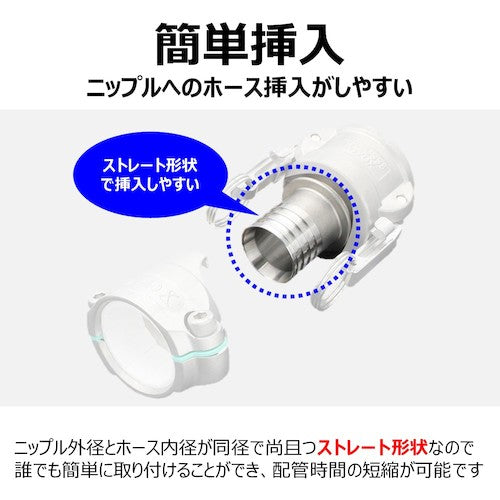Toyox hose fitting (stainless steel) Toyo Connector TC6-CS type Suitable for hose 38 mm Fitting standard R1-1/2 TC6-CS38 TC6-CS38 1 piece