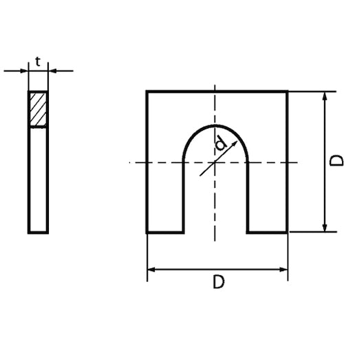 ＳＵＮＣＯ　ユニクロＵ字（角ワッシャー（３／８）Ｍ１０Ｘ３２Ｘ２．３（１００個入）　W0-00-0502-0100-0000-01　1 箱