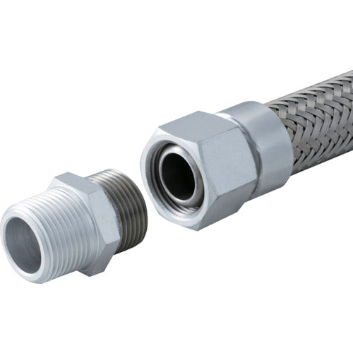 Technoflex Cap Nut Adapter Type Flexible Hose S225T-15AX500L Male x Male Adapter SS400 S225T-15AX500L MXM SS400 1 pc