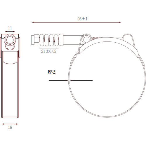 ＴＲＵＳＣＯ　Ｔボルトコンスタントテンションクランプ　８６〜９４ｍｍ　TTC-1994　1 個