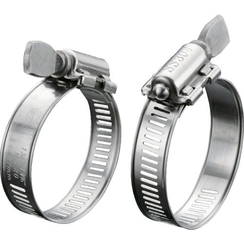 ＴＲＵＳＣＯ　ホースクランプ　オールＳＵＳ　手締めタイプ　１４．２ｍｍ　１８５〜２７９ｍｍ　TAKC-185279　1 箱
