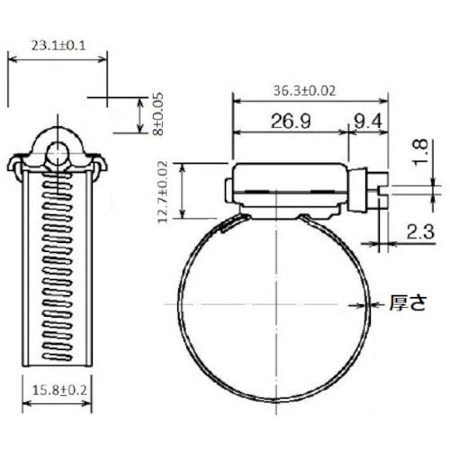 ＴＲＵＳＣＯ　ホースバンド１５．８×Φ１９３ｍｍ　TA16-193　1 箱