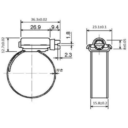 ＴＲＵＳＣＯ　ホースバンド１５．８×Φ１４３ｍｍ　TE16-143　1 箱