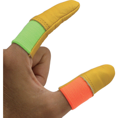 WINCESS Cowhide Finger Sleeve for Men, Orange, 4017M2-OR, 1 Pack