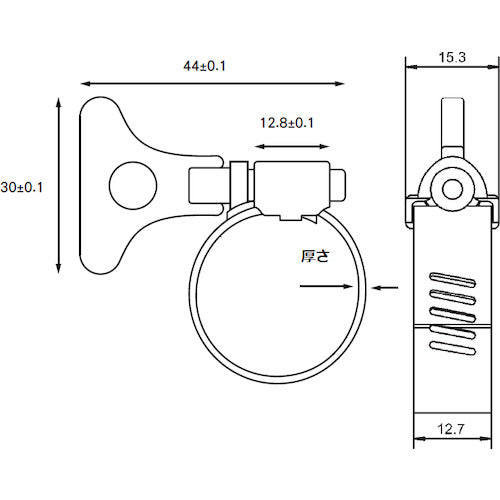 ＴＲＵＳＣＯ　自在手締めホースバンド　１３〜３２ｍｍ　TH-1332　1 箱