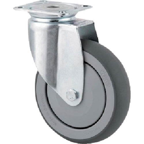 Tente Caster Plate-type Caster "AGILA" (Elastomer Wheel) φ100 Swivel 2470PJP100P50 1 pc