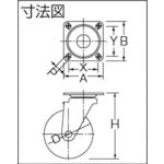 ＴＲＵＳＣＯ　プレス製省音キャスター　ゴム車輪　自在　Φ１２５　TXJ-125　1 個