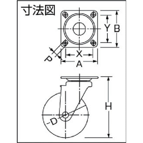 ＴＲＵＳＣＯ　プレス製省音キャスター　自在　Φ１２５　TXUJ-125　1 個