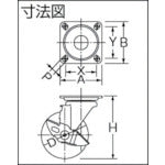 ＴＲＵＳＣＯ　プレス製省音キャスター　ゴム車輪　自在ストッパー付　Φ１００　TXJB-100　1 個