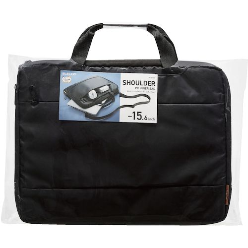 ELECOM PC Inner Bag with Shoulder Strap, 15.6 inch, Black, BM-IBS15BK, 1 pc