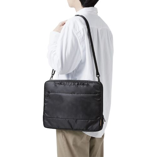 ELECOM PC Inner Bag with Shoulder Strap, 15.6 inch, Black, BM-IBS15BK, 1 pc