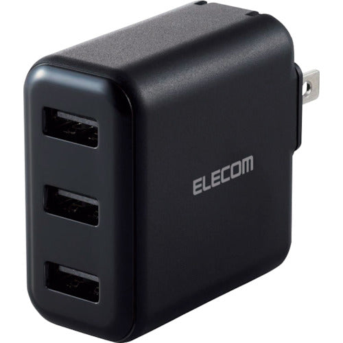 エレコム　ＡＣ充電器　３．６Ａ出力　ＵＳＢ−Ａメス３ポート　ブラック　MPA-ACU12BK　1 個