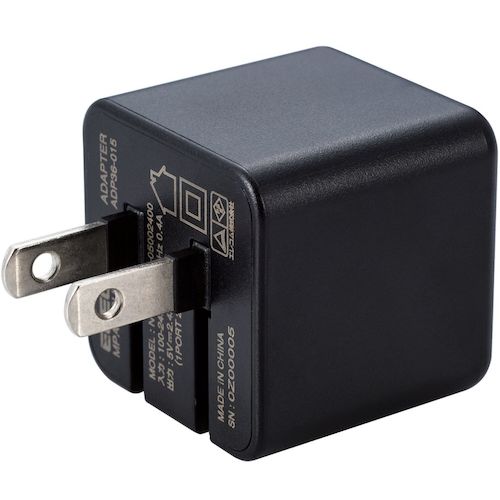 ELECOM AC Charger 2.4A Output USB-A Female 2 Ports Cube Type Black MPA-ACU11BK 1 pc