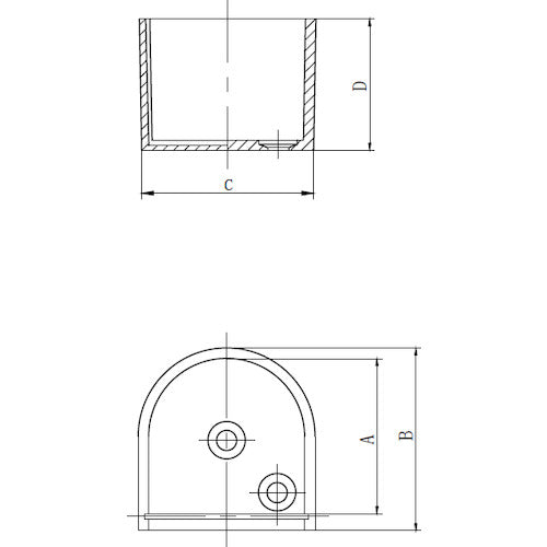 ＴＲＵＳＣＯ　パイプ取付金具　ダイカストＵ型ソケット　２５ｍｍ（ネジ止め付）　TAUC-25　1 個