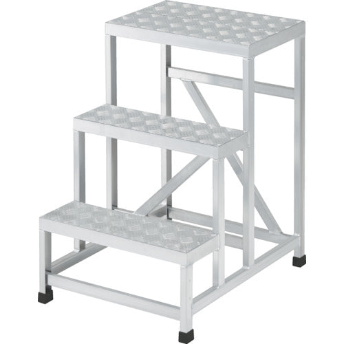 TRUSCO Aluminum Welded Integrated Structure Work Bench, Three-tier Checkered Plate Type (Finished Product) W600 x D800 x H750 WTDBC3-6875 1 unit