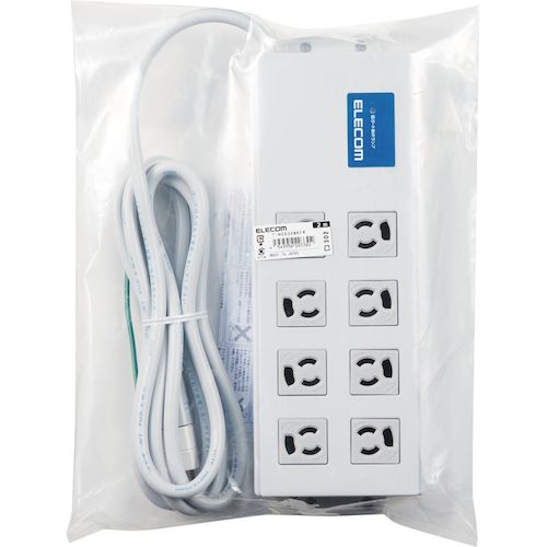 エレコム　法人用タップ　ボックス型　３Ｐ８口　２ｍ　一括スイッチ　雷ガード　ノイズフィルター　T-H0520SKFR　1 個