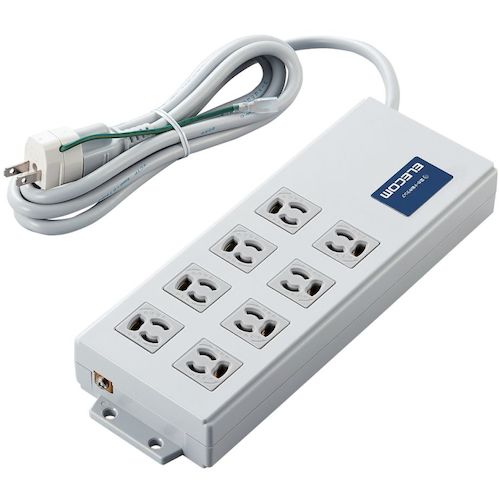 エレコム　法人用タップ　ボックス型　３Ｐ８口　２ｍ　一括スイッチ　雷ガード　ノイズフィルター　T-H0520SKFR　1 個