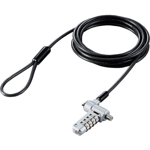 ELECOM 보안 와이어 잠금 다이얼 실린더 자물쇠 멀티 용 ESL-404 1 개