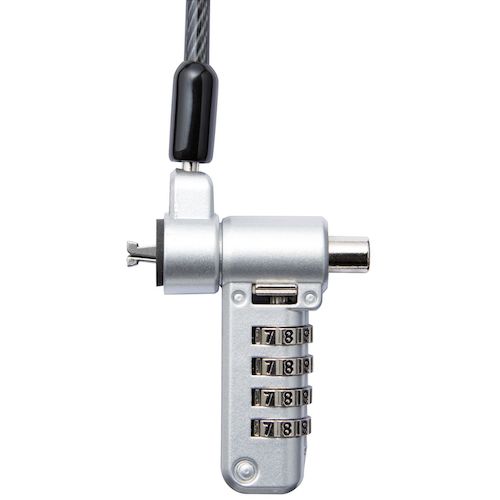 ELECOM 보안 와이어 잠금 다이얼 실린더 자물쇠 멀티 용 ESL-404 1 개