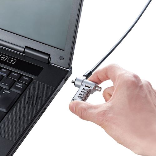 ELECOM 보안 와이어 잠금 다이얼 실린더 자물쇠 멀티 용 ESL-404 1 개