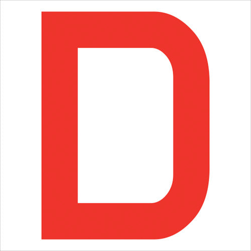 グリーンクロス　カッティングステッカー　英字Ｄ　文字高１００ｍｍ　赤　6300008247　1 枚