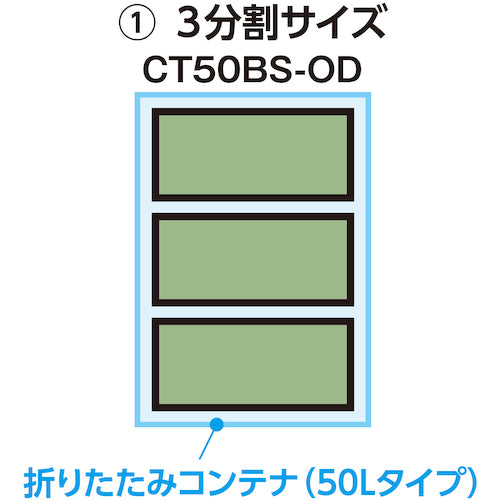 ＴＲＵＳＣＯ　【在庫限り】折りたたみコンテナ５０Ｌ用バック　Ｓサイズ　Ｗ３３０ＸＤ１５０ＸＨ２９０　　オリーブドラブ　CT50BS-OD　1 個