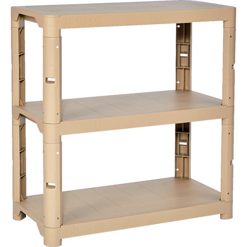 TRUSCCO 플라스틱 선반 높이 943-3단 타입 코너 캡 4개 부착 라이트 샌드 TPT-3343C-LS 1대