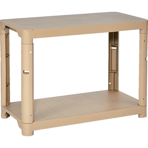 TRUSCCO 플라스틱 선반 높이 658-2단 타입 코너 캡 4개 부착 라이트 샌드 TPT-2342C-LS 1대