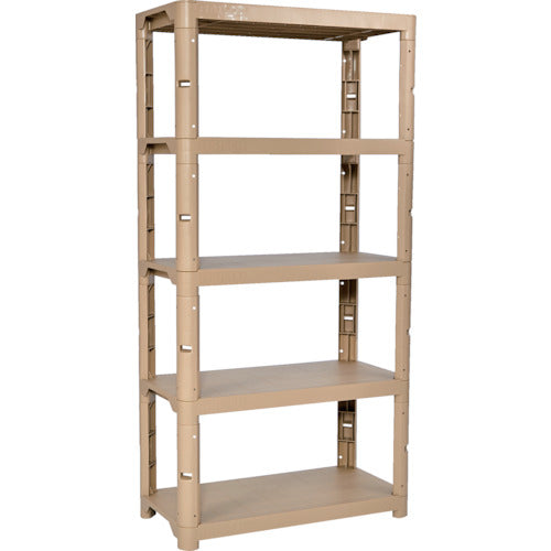 ＴＲＵＳＣＯ　プラ棚　高さ１８００−５段タイプ　コーナーキャップ４個付　ライトサンド　TPT-6345C-LS　1 台