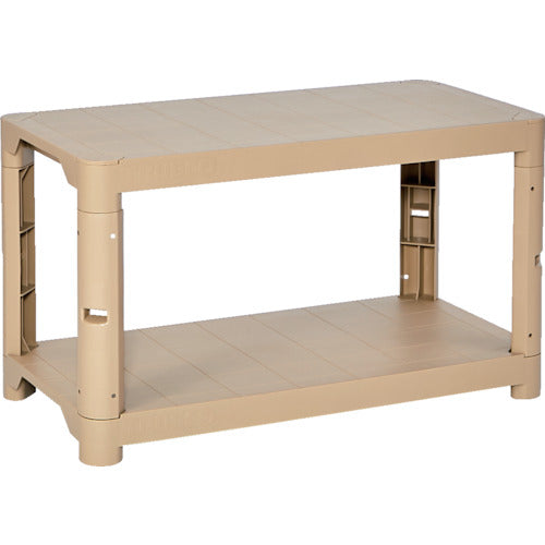 TRUSCCO 플라스틱 선반 높이 515-2단 타입 코너 캡 4개 부착 라이트 샌드 TPT-1342C-LS 1대