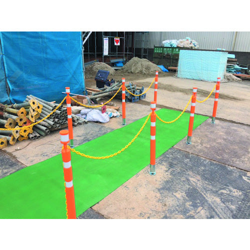 TRUSCCO 깔개 철판 전용 강력 마그넷식 폴 80Φ×H800 오렌지/흰색 MGP-ORW 1개