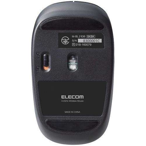 ELECOM Blue LED Mouse Wireless 5 Buttons Quiet Antibacterial Black M-BL21DBSKBK 1 pc