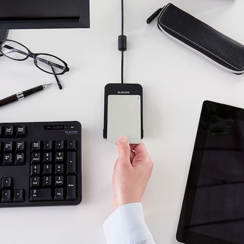 エレコム　ＩＣカードリーダライタ　非接触式　ケーブル１ｍ　ブラック　MR-ICA001BK　1 個