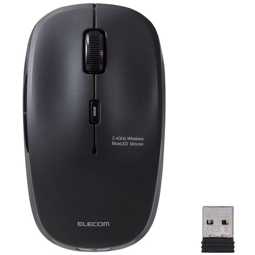 ELECOM Blue LED Mouse Wireless 5 Button Antibacterial Black M-BL21DBKBK 1 pc