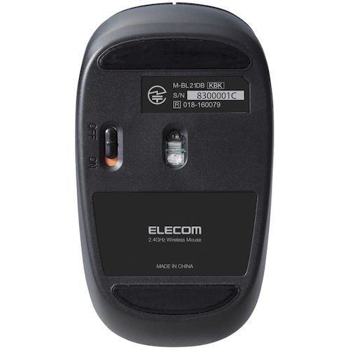 ELECOM Blue LED Mouse Wireless 5 Button Antibacterial Black M-BL21DBKBK 1 pc