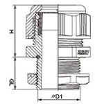 ＴＲＵＳＣＯ　【売切廃番】　ＥＭＣケーブルグランド　適合ケーブル１０〜１４ｍｍ　Ｍ２０Ｘ１．５　TM2014BRL-EMC-R　1 個