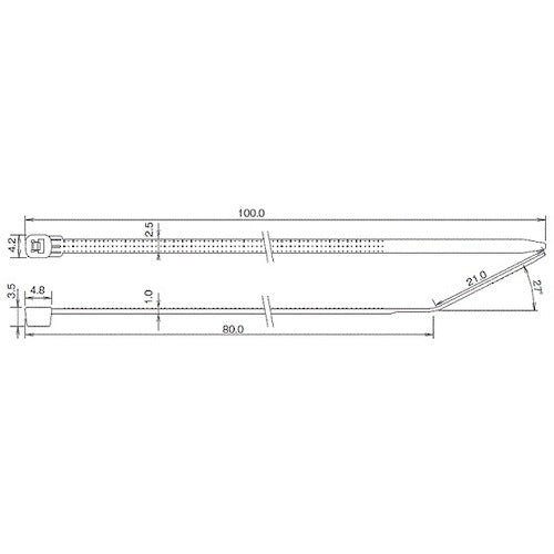 ＴＲＵＳＣＯ　【売切廃番】　被覆損傷防止結束バンド　オプトタイ　全長１００ｍｍ（１００本入り）　TOP100　1 袋