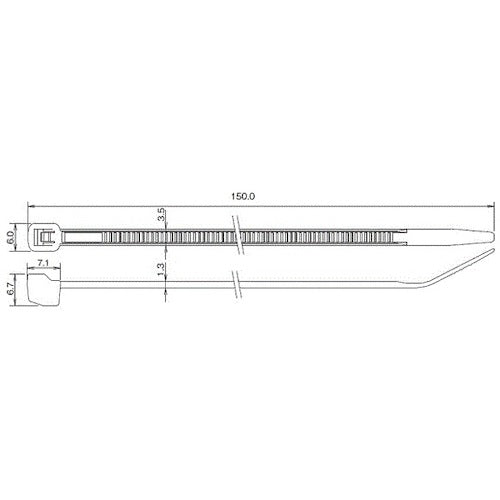 ＴＲＵＳＣＯ　【売切廃番】　ＰＥＥＫ結束バンド　全長１５０ｍｍ　引張強度４１１．６Ｎ（１００本入）　TPK-150SH　1 袋