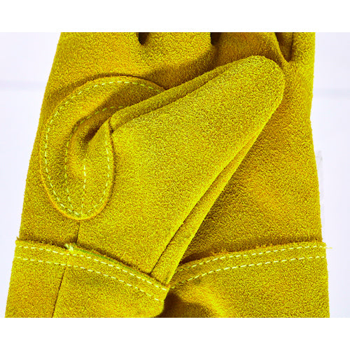 TRUSCO [Sold out and discontinued] Camping cowhide back-stitched gloves with hook hole L FCG-L 1 pair