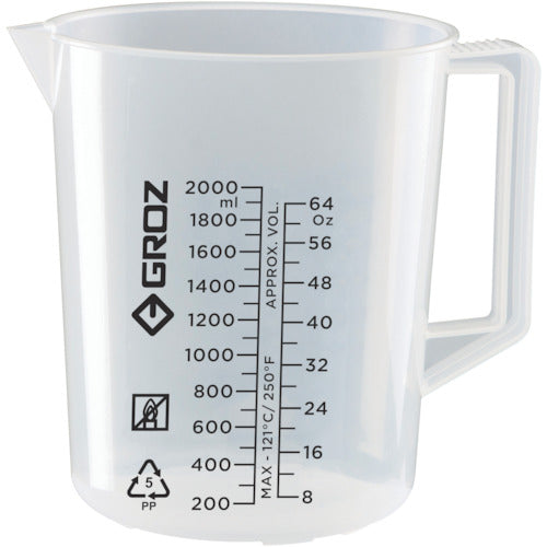 ＧＲＯＺ　オイル用ビーカー　２０００ＭＬ　JUG/2000G　1 個