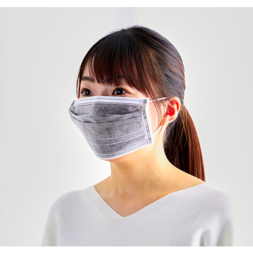 TRUSCO General Work Mask with Activated Carbon (Ear-Hanging Type) 4-Ply Free Size (50 Pieces) TEM4C-50 1 Box