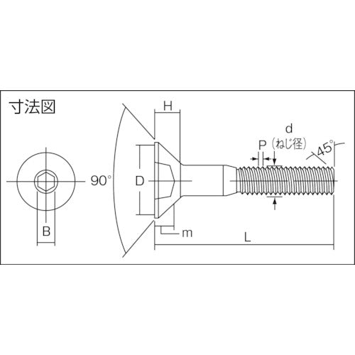 ＴＲＵＳＣＯ　六角穴付皿ボルト　ステンレス　Ｍ５×３５　１４本入　B129-0535　1 PK
