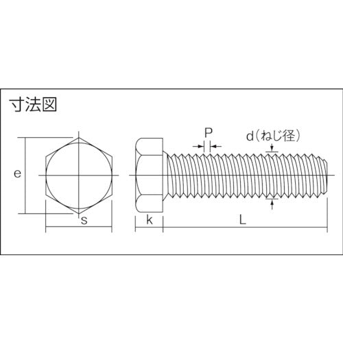 TRUSCO 육각 볼트 유니클로 인치 나사 W1/4×50 38개입 B022-11450 1 PK